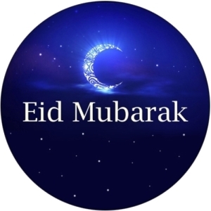 Eid / Ramadan Mubarak 37mm circle labels design 1