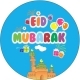 Eid / Ramadan Mubarak 37mm circle labels design 13
