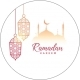 Eid / Ramadan Mubarak 37mm circle labels design 24