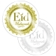 Metallic Eid / Ramadan Mubarak 37mm circle labels design 3