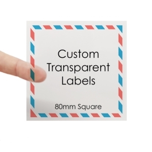 Transparent Square Labels 80mm