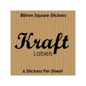 Kraft Square Labels 80mm