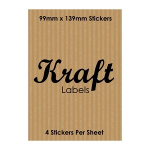 Kraft Rectangle Labels 99mm x 139mm
