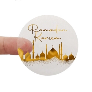 Eid / Ramadan Metallic Foil Transparent Stickers Design 3