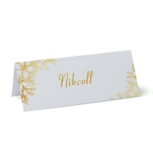 Personalised Gold Flowers Place Cards