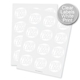 Transparent White Print Circle Labels 64mm