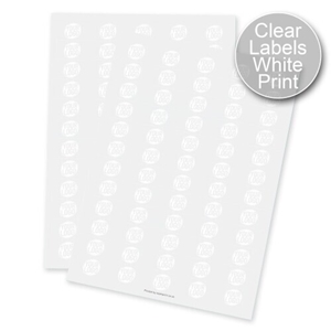 clear labels white print rectangle 38mm x 21mm
