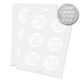 clear labels with white print square 80mm