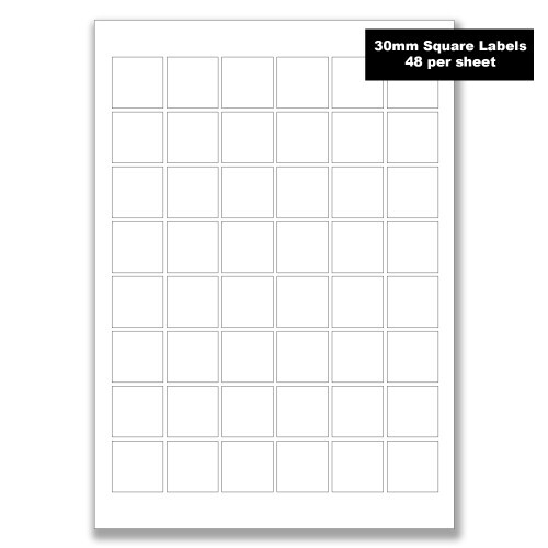 Blank 30mm square printable labels