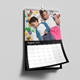 Personalised A4 family wall calendar for 2027 with wire binding and space for appointments
