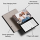 Personalised A3 calendar showing an easy hanging hook, wire binding, sturdy greyboard backing and 170gsm silk paper.