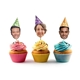 Personalised Face Cake Topper with Party Hat