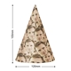 A personalised cone-shaped party hat featuring a repeated image of a man's face. The dimensions are displayed as 155mm in height and 120mm in width. The hat's surface is fully covered with the custom face print, offering a unique and fun party accessory.