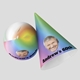 Customised party set featuring a colourful gradient balloon and party hat, both printed with a smiling man's face and bold text reading Andrews 60th, ideal for milestone birthday celebrations.