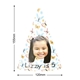 Customised party hat with your own photo and number. Dimensions are shown: 155mm in height and 120mm in width. Perfect for birthdays or themed celebrations.