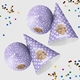 Customised party hatswith your own image and number, arranged alongside scattered colourful confetti. The hats are displayed in upright and side positions, ideal for festive celebrations.