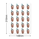 A full A5 sheet of personalised vinyl stickers showing a smiling man with glasses wearing a turquoise party hat printed with the number 40. The sheet measures 210mm by 148mm and features multiple identical custom face stickers, ideal for milestone birthday parties.