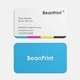 Minimalist rounded business card design front and back flat layout mockup