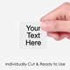 Individually cut custom text temporary tattoo ready for application
