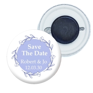 Save the Date Magnet Purple Wreath