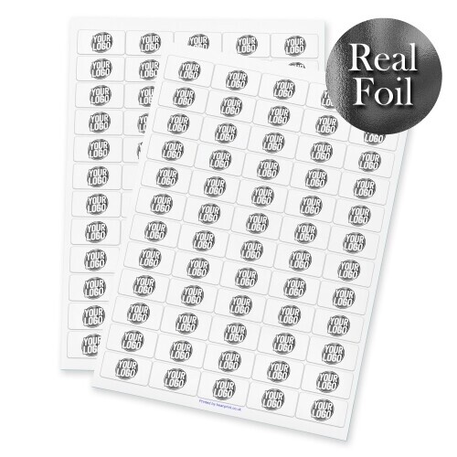 metallic foil labels rectangle 38mm x 21mm
