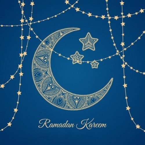 24 Ramadan Kareem  Blue 40mm Square Labels £2.49