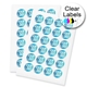 Transparent Square Labels 40mm