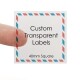 Transparent Square Labels 40mm