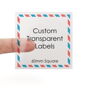Personalised square transparent labels