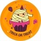 Cup Cake Trick or Treat Circle Labels