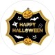 happy Halloween with bats ghosts and pumpkins