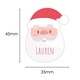 Personalised Santa Claus sticker featuring a smiling Santa face with a red hat and white beard. The name 