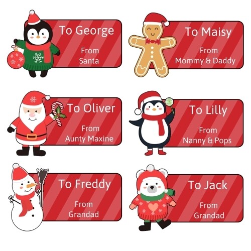 Personalised Christmas Gift Stickers from £3.99
