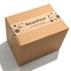 Box sealed with personalised packing tape