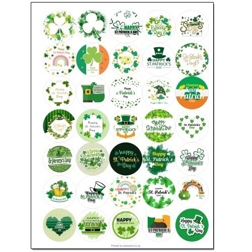 A4 sheet of St Patricks  day stickers