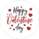 Love you sticker with hearts with black writing