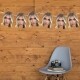 face bunting hanging on wall