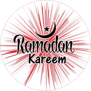 Ramadan Kareem 37mm Red Star Burst Stickers £2.49