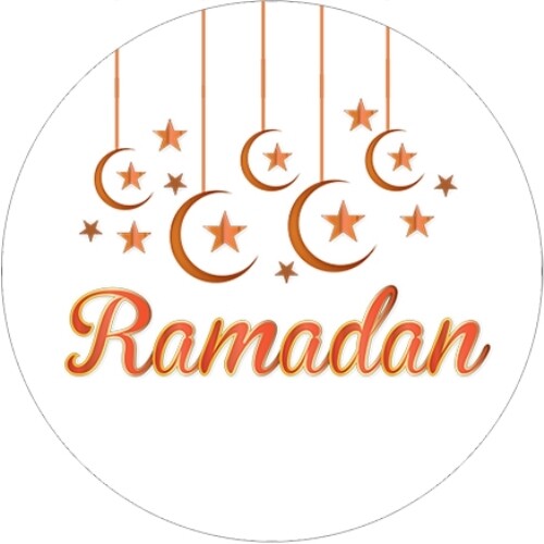 35 Ramadan Mubarak Orange 37mm Circle Labels £2.49
