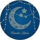 Ramadan on blue background sticker