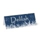 Personalised Christmas Place Cards Navy Snow Flakes