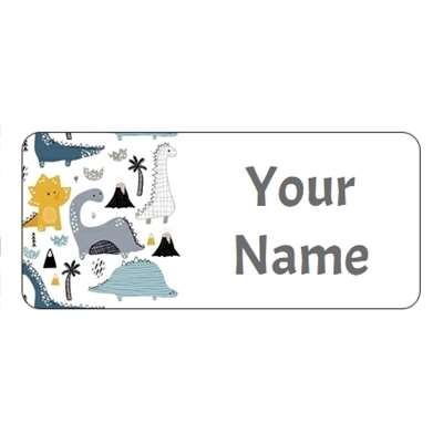 Design for Dinosaurs Name Labels: black, box, classic, classy, corcorpate, gold, moave, plain, polkadots, simple, smart, sparkles, specks