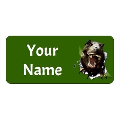 Design for Dinosaurs Name Labels: birthday, cute, flowers, green, leaf, pink, pretty, roses, simple, wedding, white