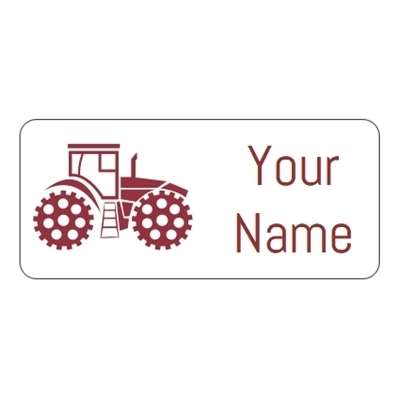 Design for Tractors Name Labels: bow, glitter, orange, sparkles