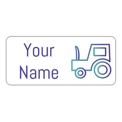 Design for Tractors Name Labels: bow, glitter, purple, shimmer