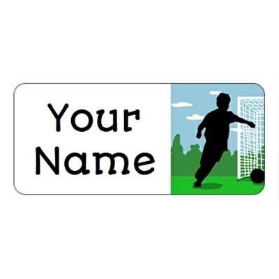 Design for Football Name Labels: floral, flower, green, grey, teal