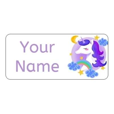 Design for Unicorns Name Labels: plain, purple
