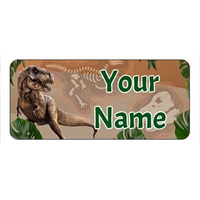 Design for Dinosaurs Name Labels: gas engineer, gas safe, green, plumber, white