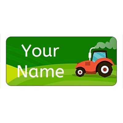 Design for Tractors Name Labels: black, floral, white