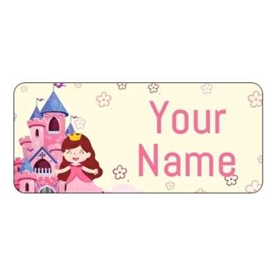 Design for Princess Name Labels: beauty, design, female, floral, florist, flowers, girlie, peach, pink, spring, summer